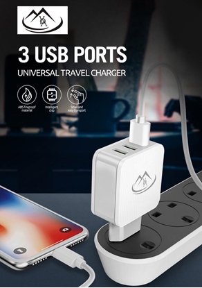 Picture of YOA-A 303 - 3 USB Port Wall Charger - White