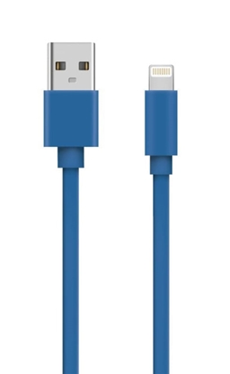 Picture of Flat iPhone-USB Data Cable - 2A - 1M - Blue