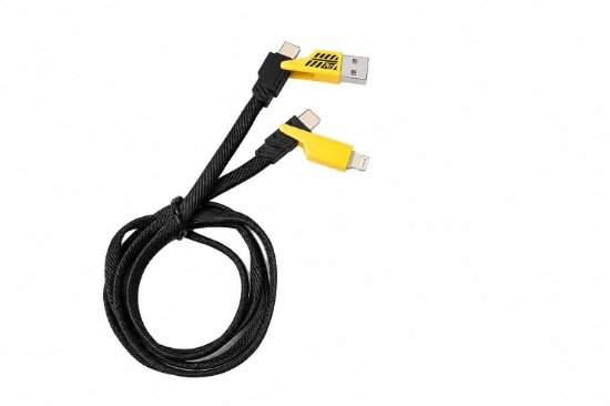 Picture of 3 in 1 Flat Cable  - Black in Yellow