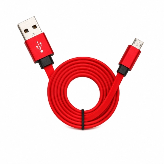 Picture of Flat Micro-USB Data Cable - 1M - Red